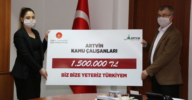 Artvin Kamu Çalışanlarından “Biz Bize Yeteriz Türkiyem” Kampanyasına Destek