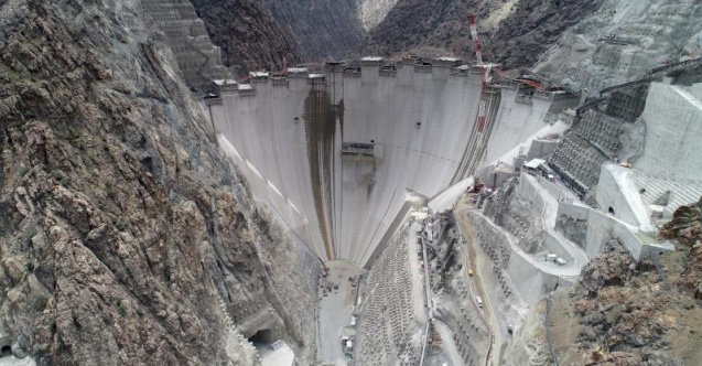 Yusufeli Barajı gövde yüksekliğinde 211 metreye ulaşıldı